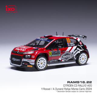 Citroen C3 Rally 2, No.20, WRC, Rallye Monte Carlo, Y.Rossel/A.Dunand, 2024